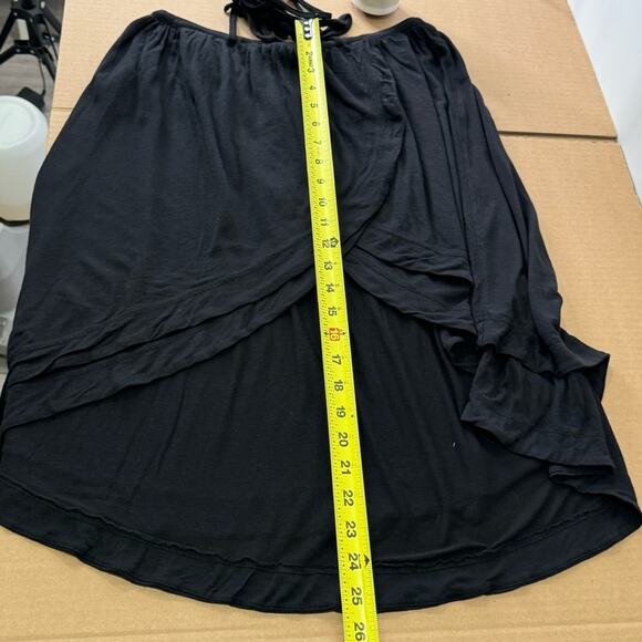 🍁 Diesel Women's Low High Fit and Flare Knee Length Skirt Asymmetrical Hem Black - Picture 14 of 15